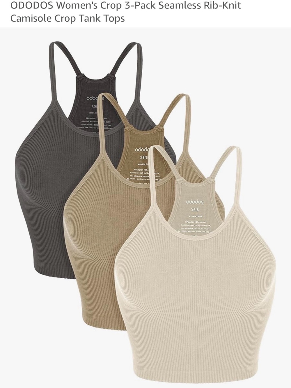 Neutral seamless tank tops (3-pack)